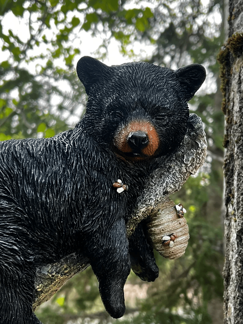 🔥Black Bear Cub Napping Hanging Out in a Tree Figurine