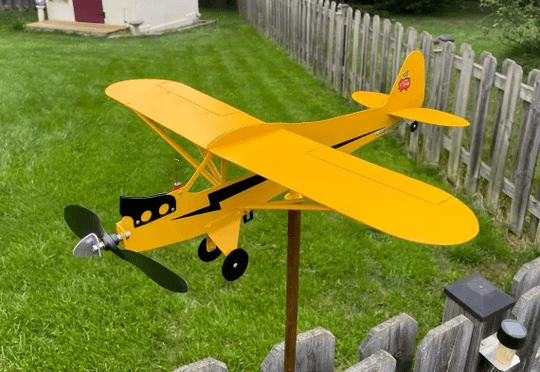 💐VORVERKAUF ZUM MUTTERTAG💝 Wetterfahne für Flugzeuge des Typs Piper J3 Cub