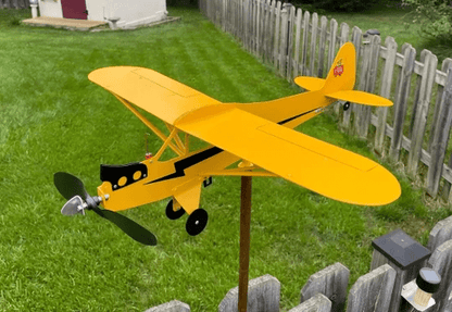 💐VORVERKAUF ZUM MUTTERTAG💝 Wetterfahne für Flugzeuge des Typs Piper J3 Cub