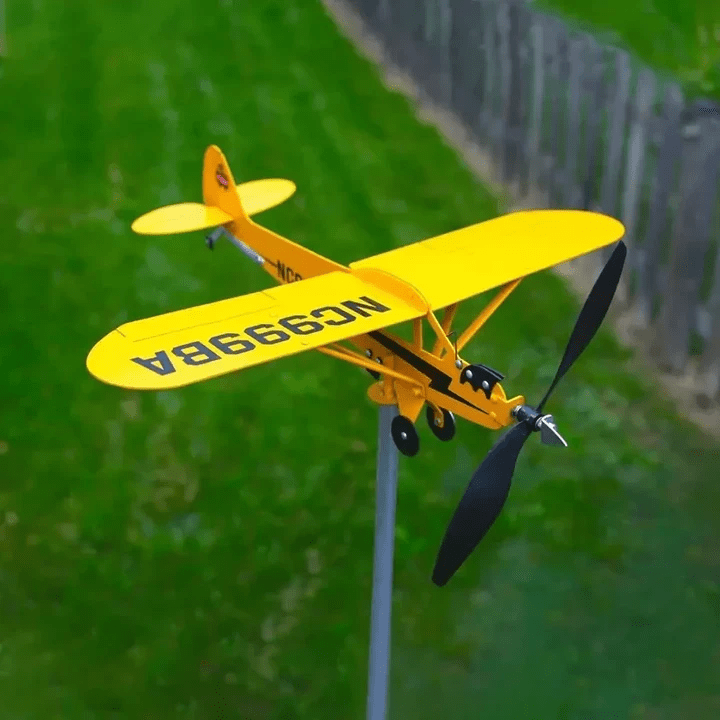 💐VORVERKAUF ZUM MUTTERTAG💝 Wetterfahne für Flugzeuge des Typs Piper J3 Cub