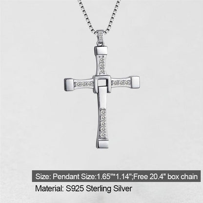 '' Shining like diamonds '' Cross Pendant Necklace