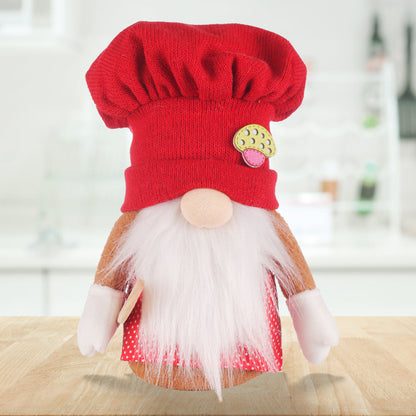 Red Knit Kitchen Chef Gnome