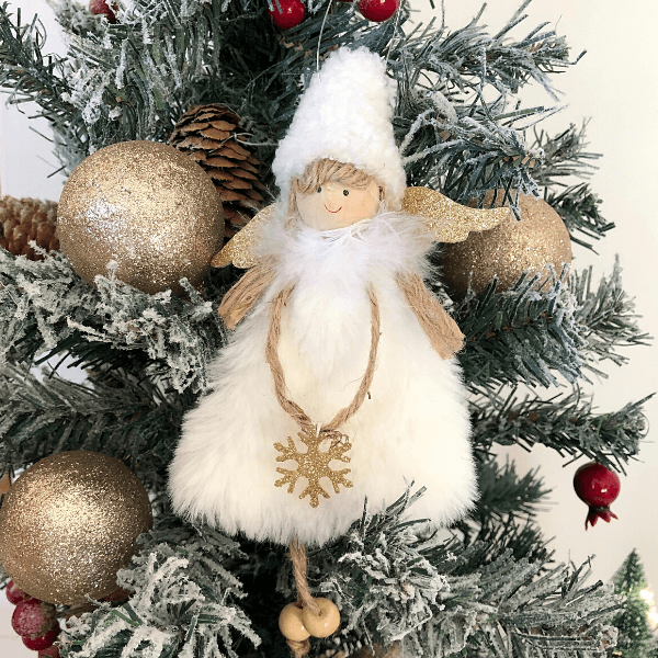 Handgemachte Weihnachtsengel mit Hut 