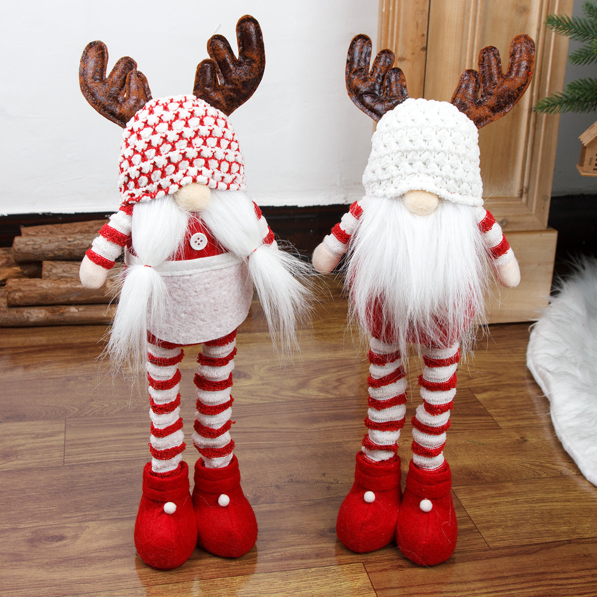 Retractable Spring Legs Reindeer Gnome
