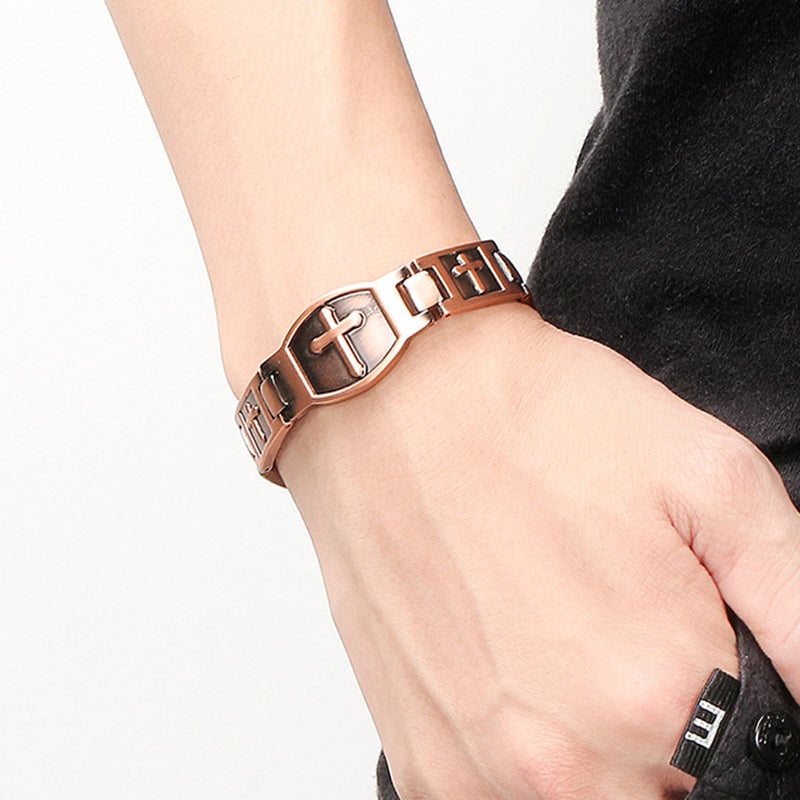 '' Walk with lord '' Cross Bracelet