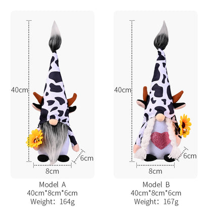 Farmhouse Cow Gnomes with Sunflower