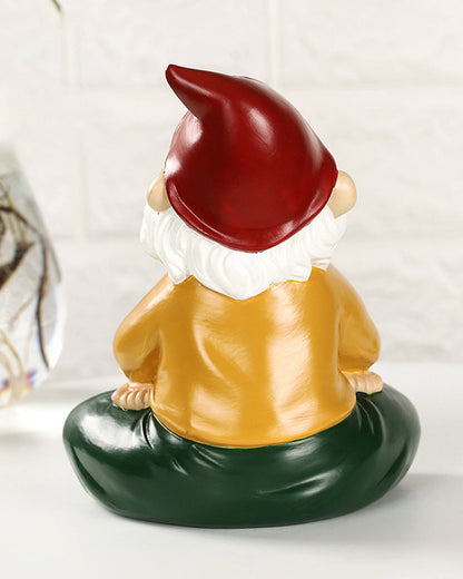 Zen Gnome Statue with Pigeon
