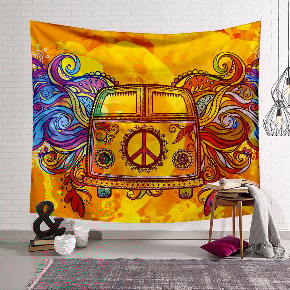 🎁Peace Bus Style Wall Hanging Blanket ( 49% OFF Today )
