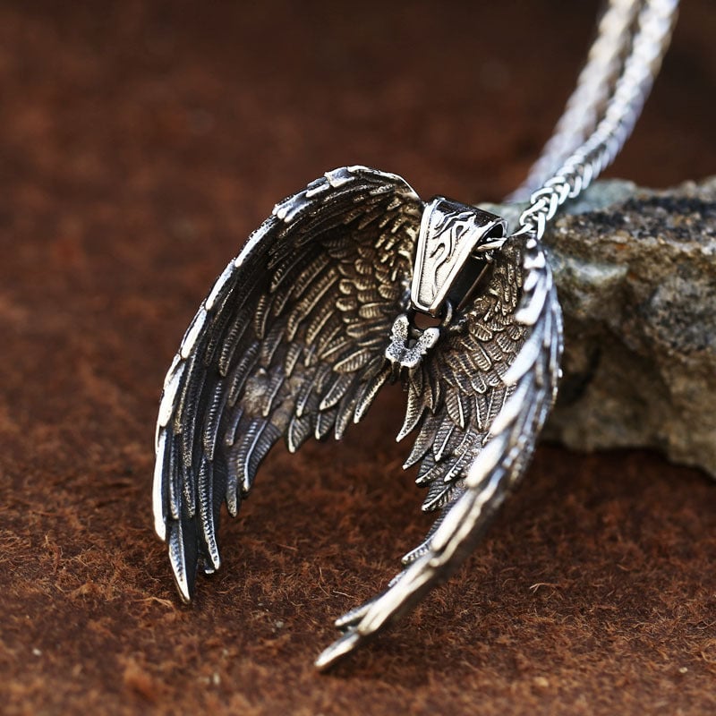 '' Let your dreams be your wings '' Angel Wing Necklace
