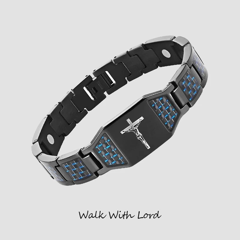 '' Walk with Lord '' Cross Bracelet