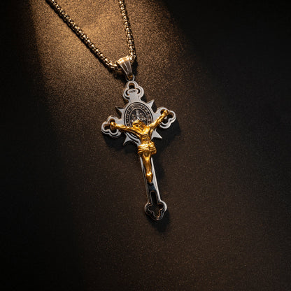 St. Benedict Exorcism Cross Necklace - Bless you and your family