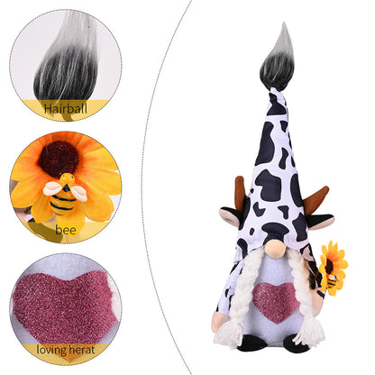Farmhouse Cow Gnomes with Sunflower