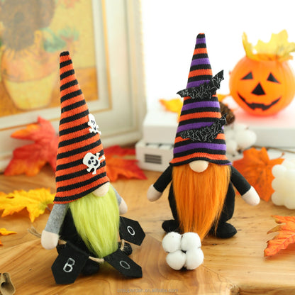 Halloween Striped Hat Gnome
