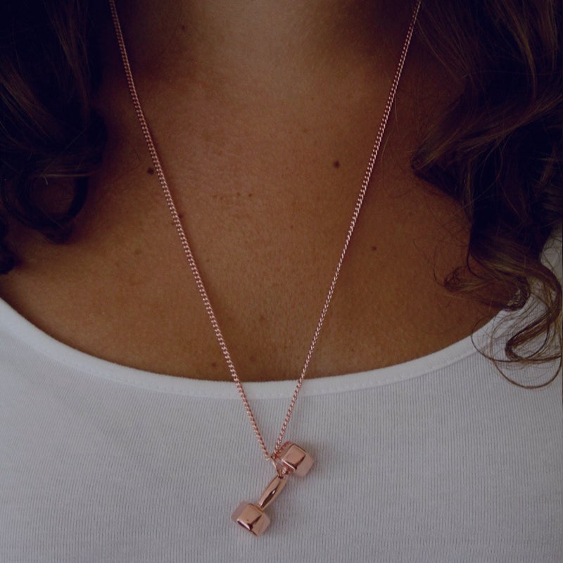 '' Believe you can and you will '' Dumbbell Necklace