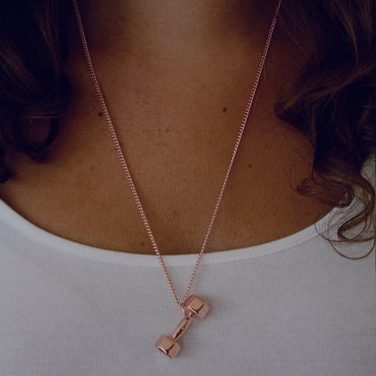 '' Believe you can and you will '' Dumbbell Necklace