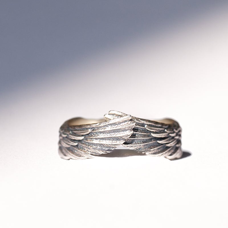 '' I Will Be Always Here With You '' Angel Wing Ring