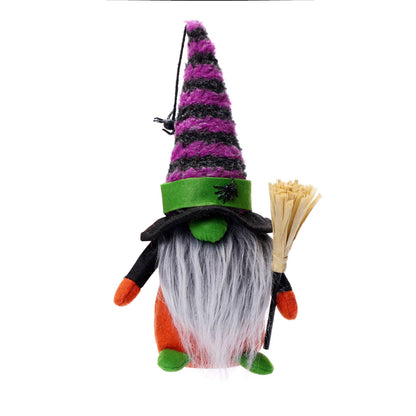 Halloween Witch Gnome with a Broom