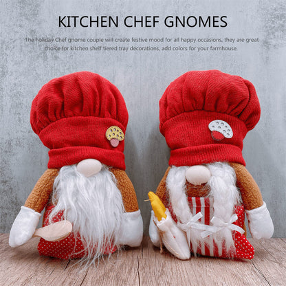 Red Knit Kitchen Chef Gnome