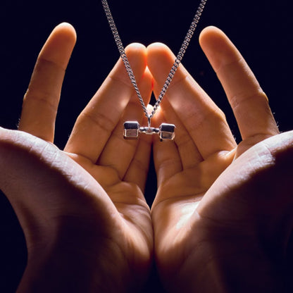 '' Believe you can and you will '' Dumbbell Necklace