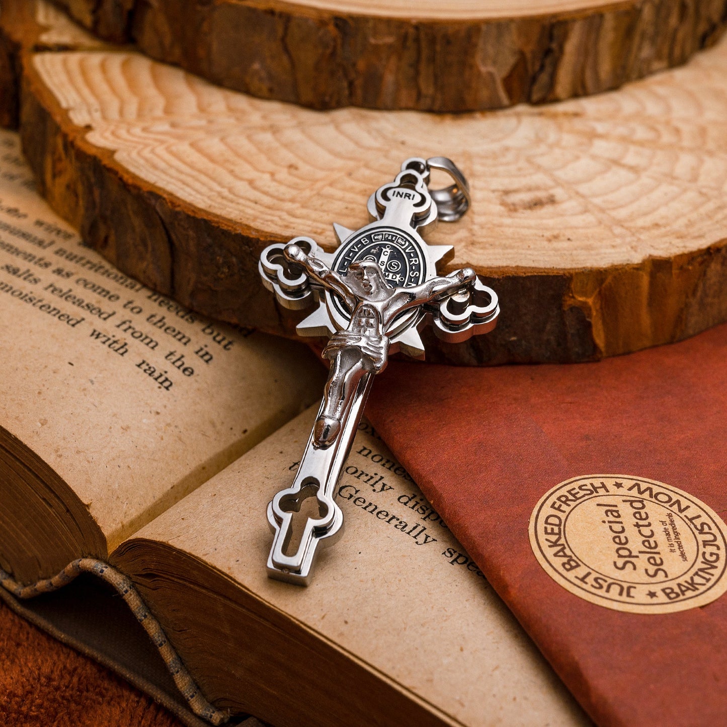 St. Benedict Exorcism Cross Necklace - Bless you and your family