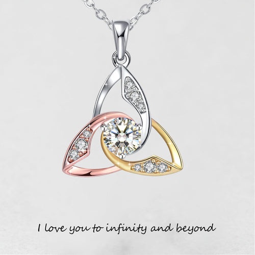 '' I Love You To Infinity And Beyond '' Celtic Love Necklace