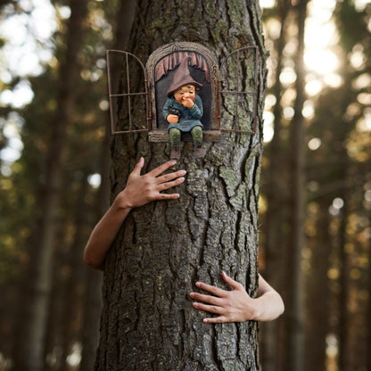 3D Dwarf Statue Outdoor Garden Gnome Resin Doll Figurines Courtyard Craft