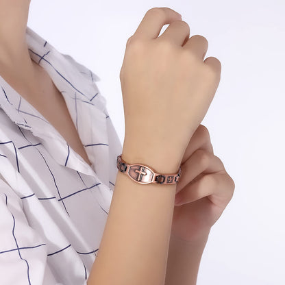 '' Walk with lord '' Cross Bracelet