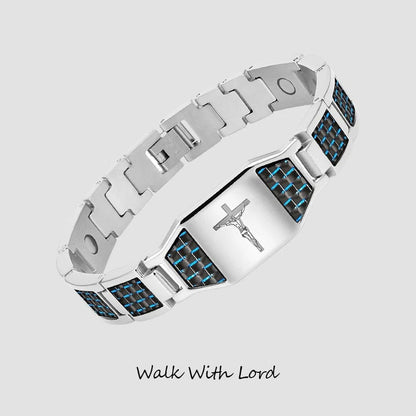'' Walk with Lord '' Cross Bracelet