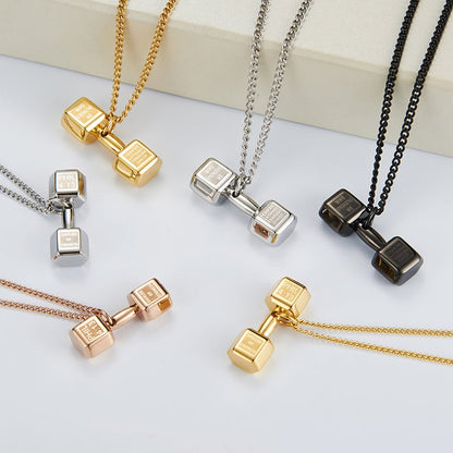 '' Believe you can and you will '' Dumbbell Necklace