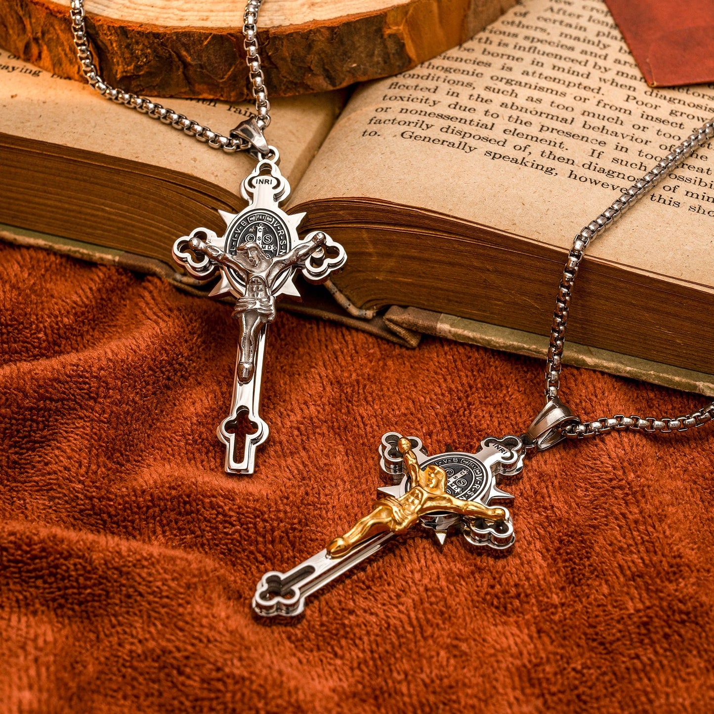 St. Benedict Exorcism Cross Necklace - Bless you and your family
