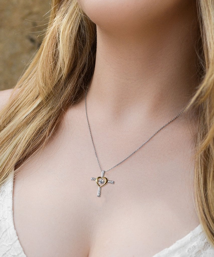 Cross Dancing Necklace With Message Card