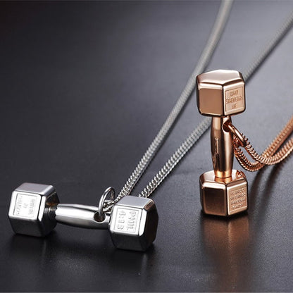 '' Believe you can and you will '' Dumbbell Necklace