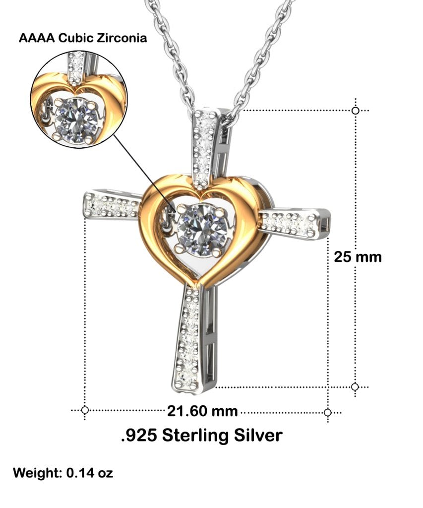 Cross Dancing Necklace With Message Card