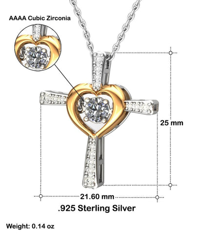 Cross Dancing Necklace With Message Card