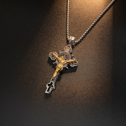 St. Benedict Exorcism Cross Necklace - Bless you and your family