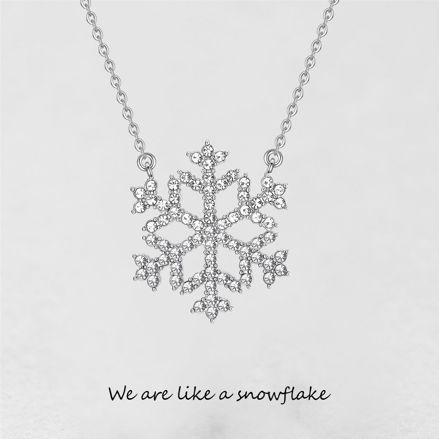 '' We are like a snowflake '' Snowflake Necklace