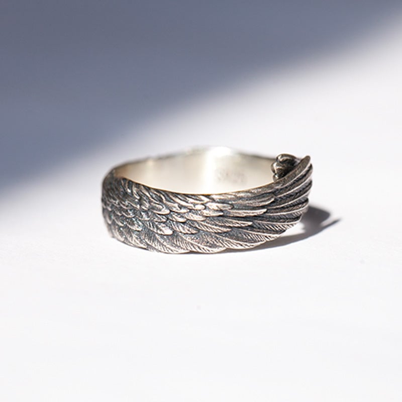 '' I Will Be Always Here With You '' Angel Wing Ring