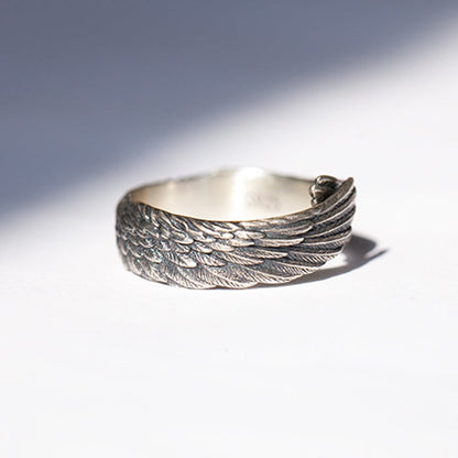 '' I Will Be Always Here With You '' Angel Wing Ring