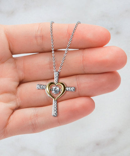 Cross Dancing Necklace With Message Card
