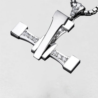 '' Shining like diamonds '' Cross Pendant Necklace
