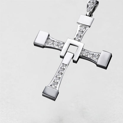 '' Shining like diamonds '' Cross Pendant Necklace