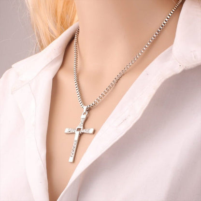 '' Shining like diamonds '' Cross Pendant Necklace