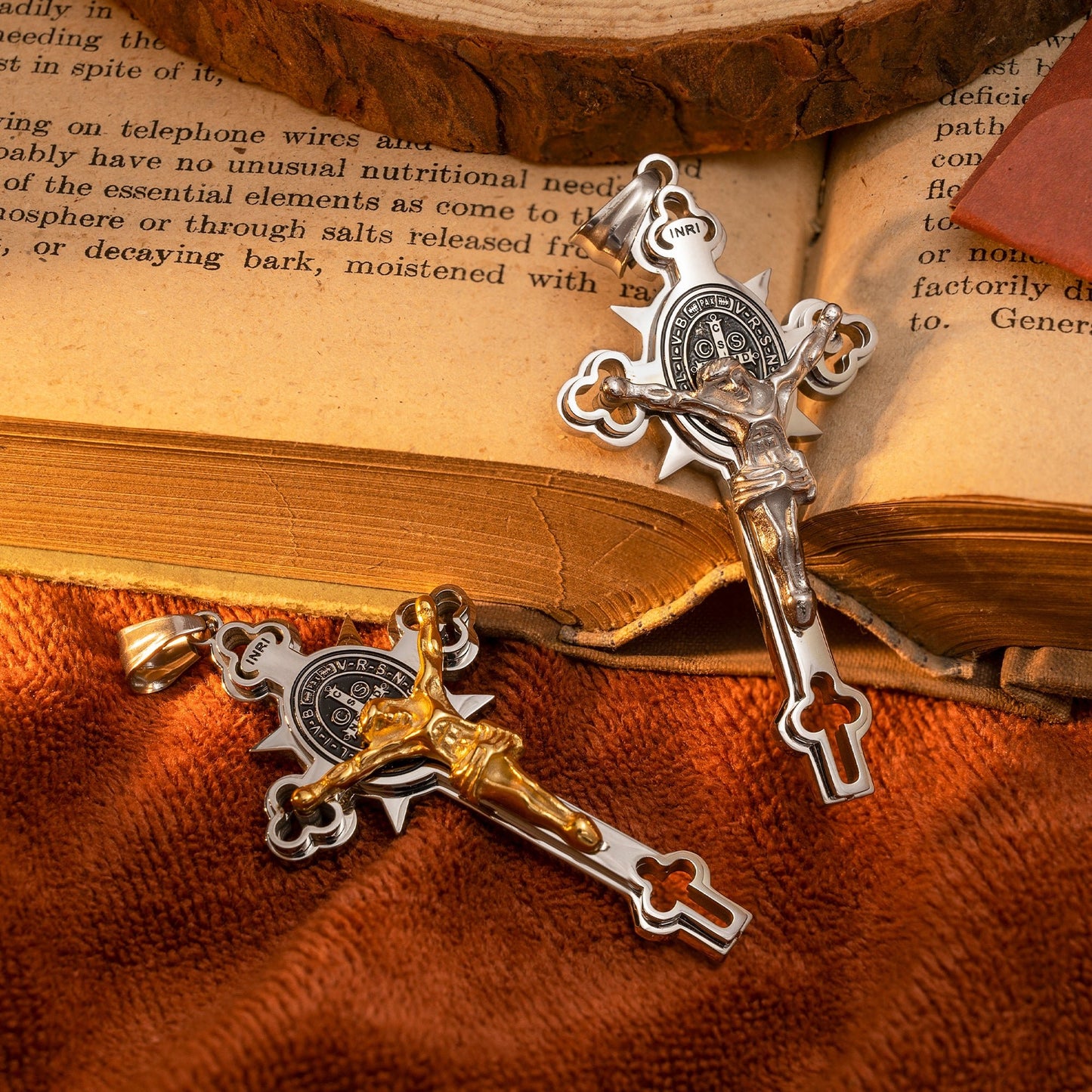 St. Benedict Exorcism Cross Necklace - Bless you and your family